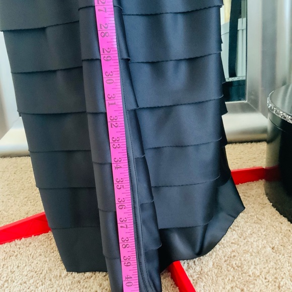 JS Collections Black Satin Folded Pleat Maxi Skirt - Picture 16 of 16